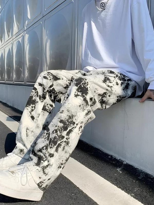 Spray Paint Straight Leg Jeans