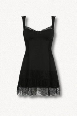 Square Neck Lace Mini Dress