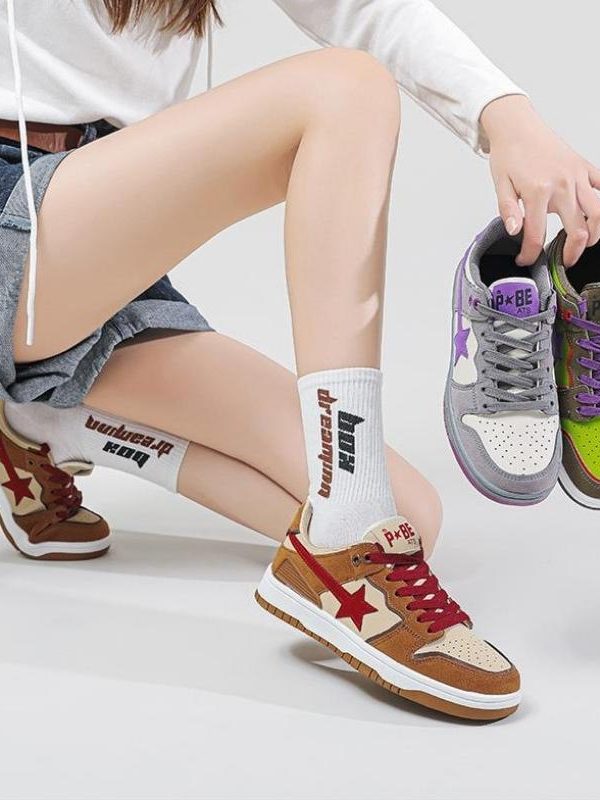 Star Embroidered Multicolor Sneakers