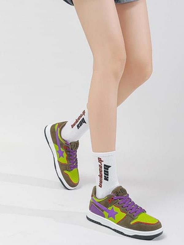 Star Embroidered Multicolor Sneakers