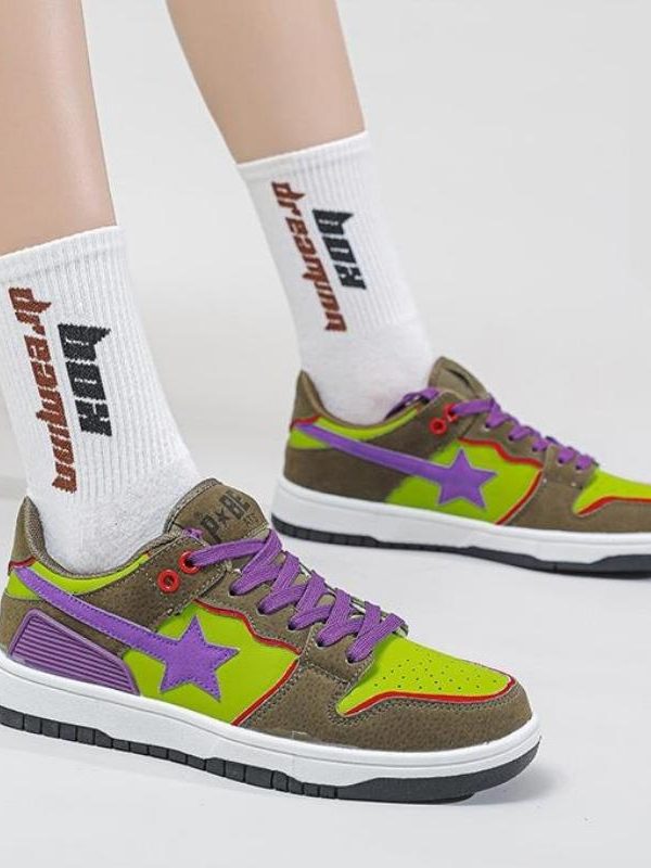 Star Embroidered Multicolor Sneakers