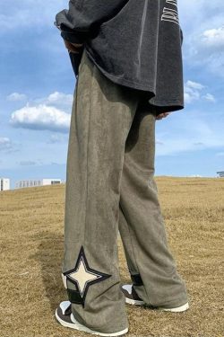 Star Patchwork Wide Leg Sweatpants