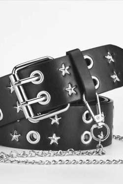 Star Studded Belt with Chain