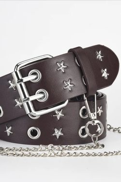 Star Studded Belt with Chain