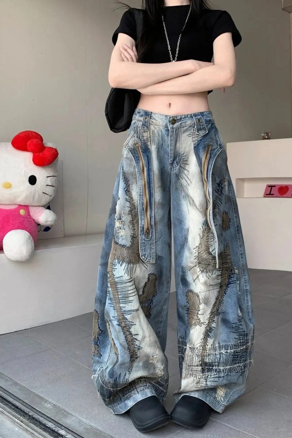Stitch Baggy Jeans