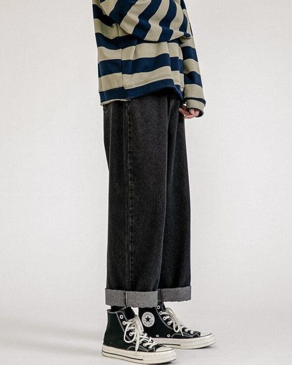 Straight Leg Mid Rise Baggy Jeans