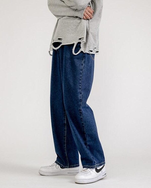 Straight Leg Mid Rise Baggy Jeans
