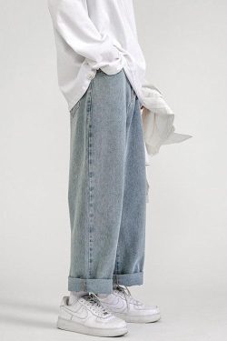 Straight Leg Mid Rise Baggy Jeans