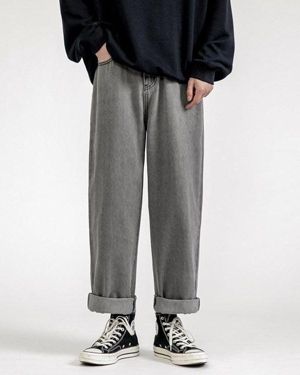 Straight Leg Mid Rise Baggy Jeans