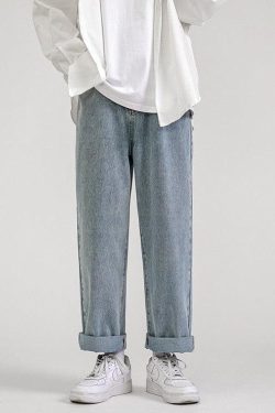 Straight Leg Mid Rise Baggy Jeans