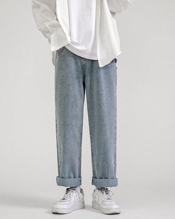 Straight Leg Mid Rise Baggy Jeans
