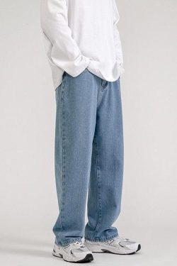 Straight Leg Mid Rise Baggy Jeans
