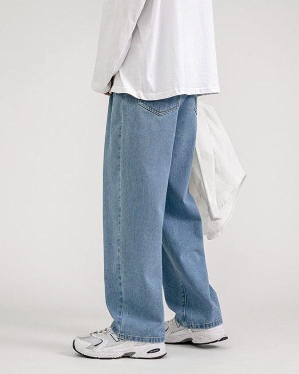 Straight Leg Mid Rise Baggy Jeans