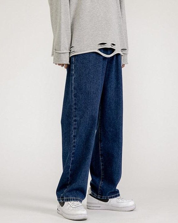 Straight Leg Mid Rise Baggy Jeans