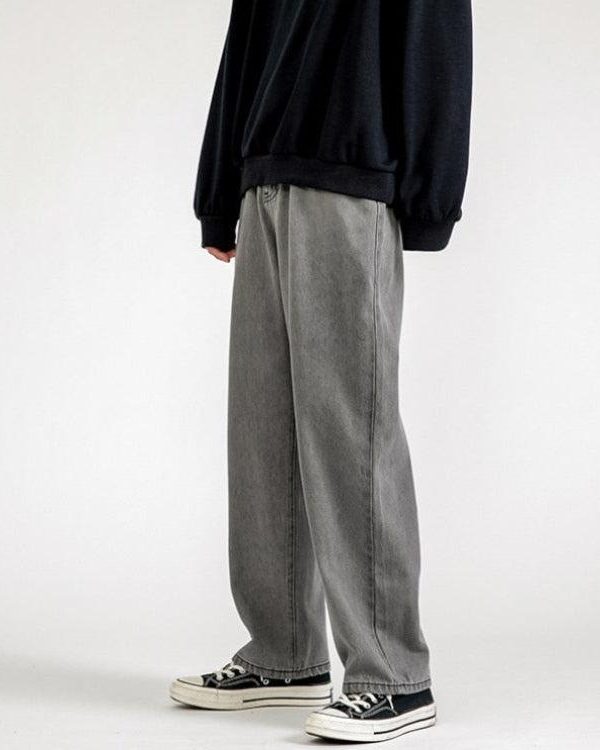 Straight Leg Mid Rise Baggy Jeans