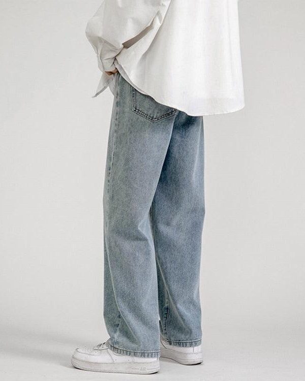 Straight Leg Mid Rise Baggy Jeans