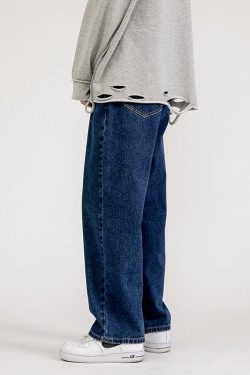 Straight Leg Mid Rise Baggy Jeans
