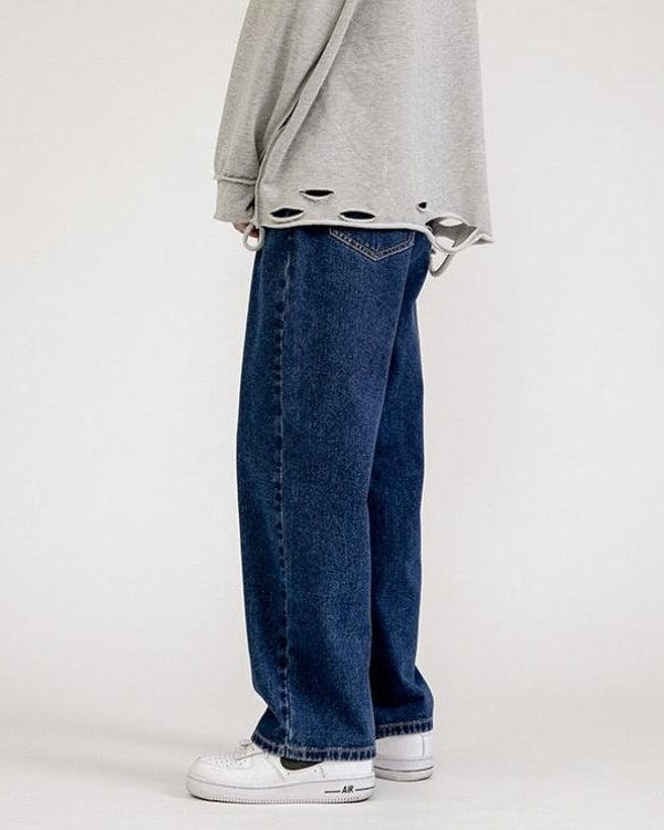 Straight Leg Mid Rise Baggy Jeans