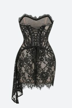 Strapless Lace Mini Dress