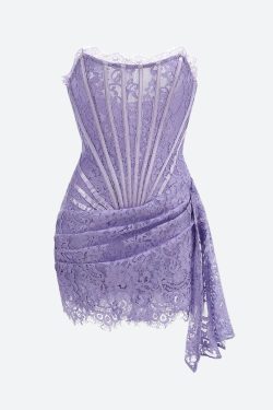 Strapless Lace Mini Dress