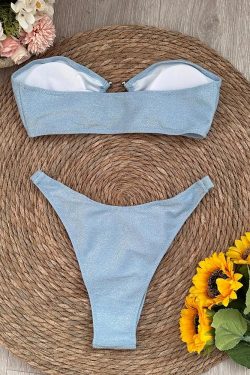 Strapless Pierced Bikini Set