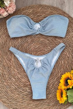 Strapless Pierced Bikini Set