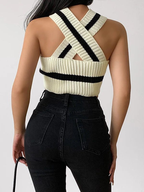 Striped Knitted Crop Top