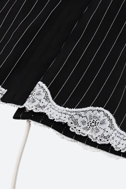 Striped Lace Trim Corset Top