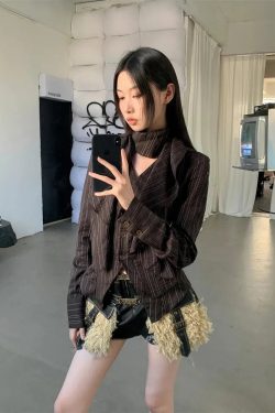 Striped Neck Tie Shirt