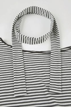 Striped Neck Tie Top