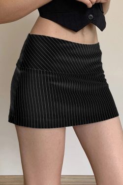 Striped Office Mini Skirt