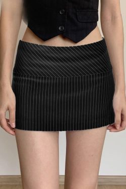 Striped Office Mini Skirt