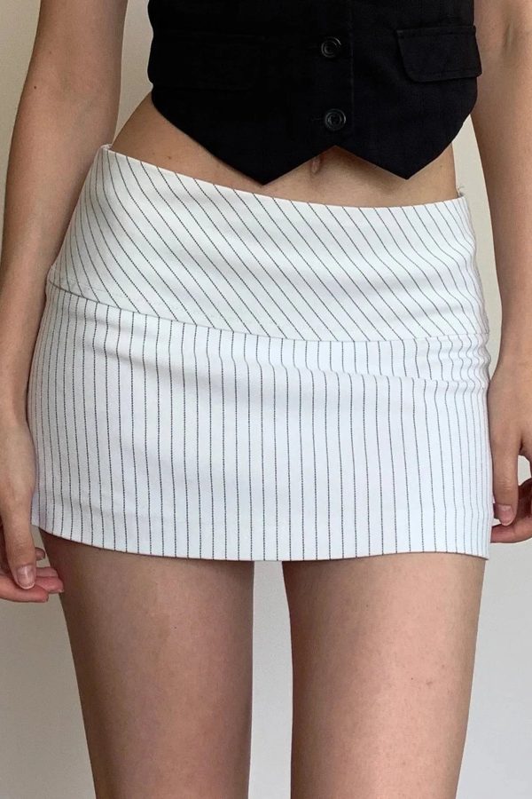 Striped Office Mini Skirt