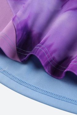 Striped Patch Satin Mini Dress