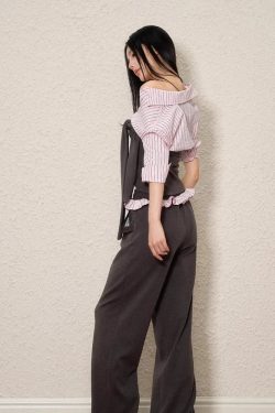 Striped Shirt Tie Top