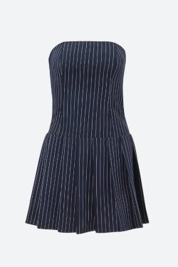 Striped Strapless Mini Dress