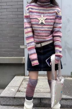 Striped Turtleneck Sweater