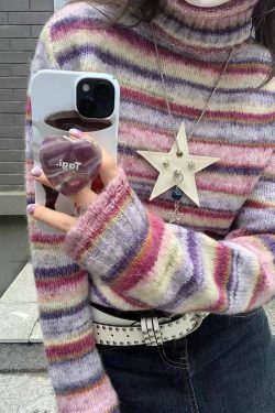 Striped Turtleneck Sweater