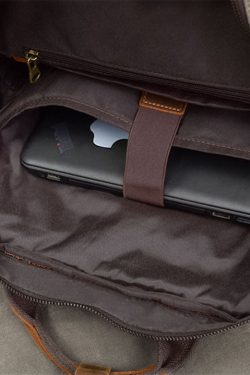 Style Army Green Pockets Cotton Backpack Bag