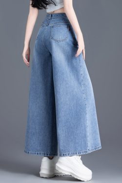 Style Blue Oversized Denim Wide Leg Pants Spring