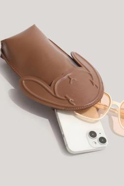 Style Brown Cartoon Faux Leather Messenger Bag