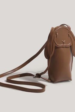 Style Brown Cartoon Faux Leather Messenger Bag