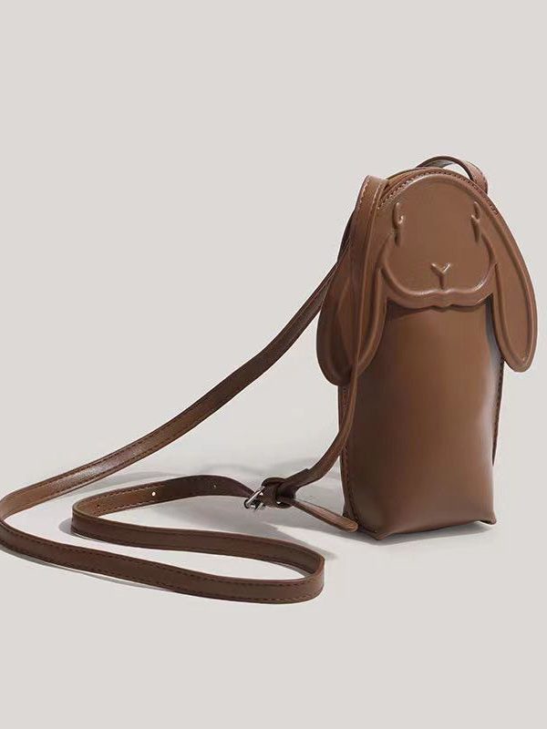 Style Brown Cartoon Faux Leather Messenger Bag