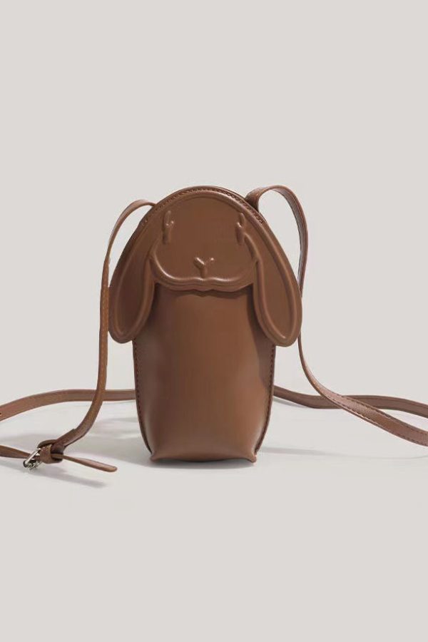 Style Brown Cartoon Faux Leather Messenger Bag