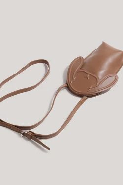 Style Brown Cartoon Faux Leather Messenger Bag