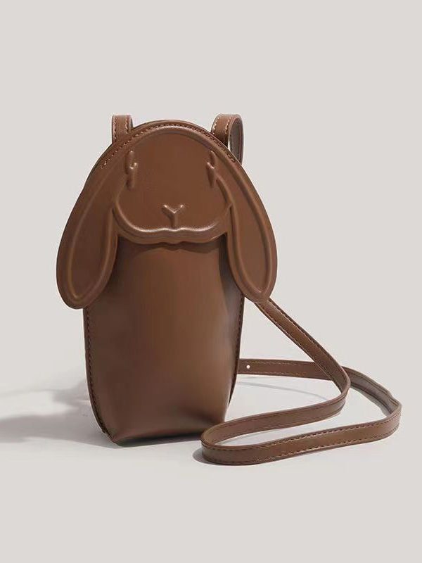 Style Brown Cartoon Faux Leather Messenger Bag