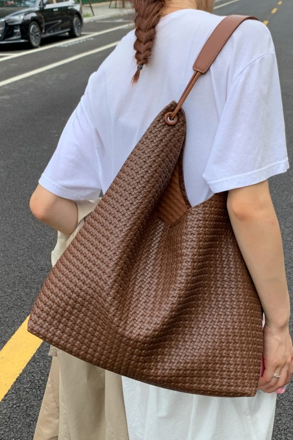 Style Brown Faux Leather Large Capacity Shoulder Bag