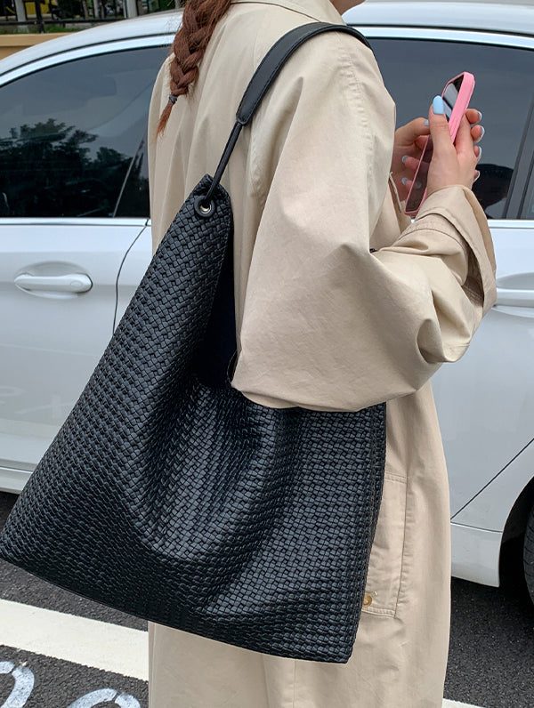 Style Brown Faux Leather Large Capacity Shoulder Bag