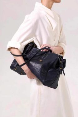 Style Brown Large Capacity Calf Leather Satchel Handbag