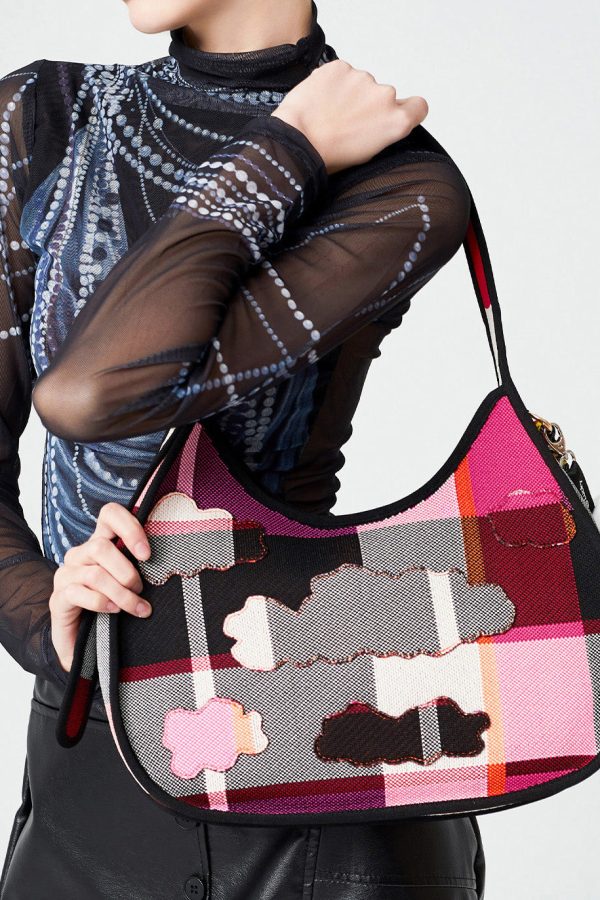 Style Colorblock Print Solid Durable Cotton Hobo Bag